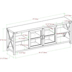Rustic Modern 70 Inch TV Console With Open Shelves