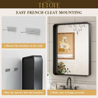 40 By 30 Inch Brushed Brass Bathroom Mirror Wall Mounted