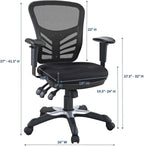 Articulate Ergonomic Mesh Office Chair Black Lumbar Support