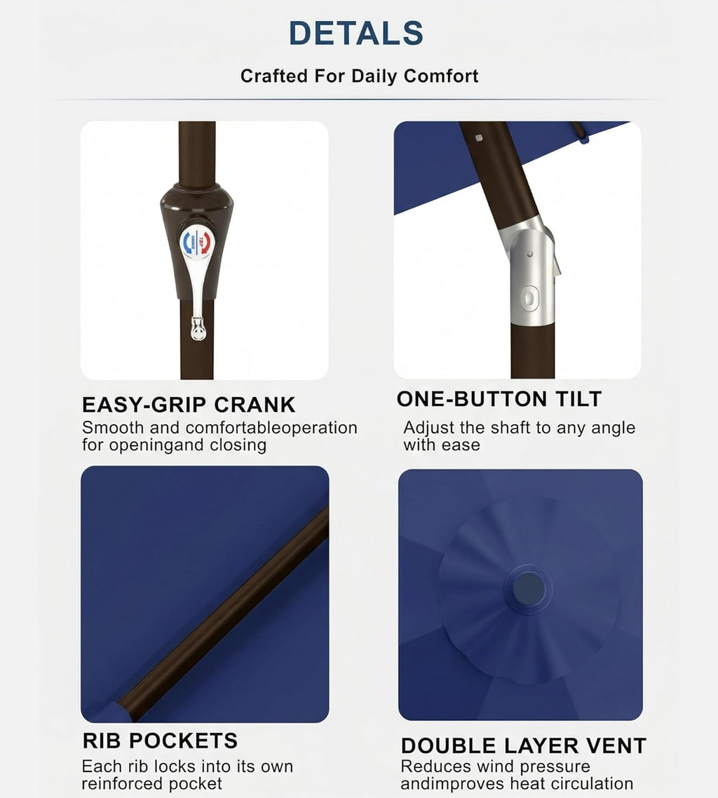 TenFoot Patio Umbrella With Crank Tilt Weather proof