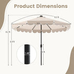Nine Foot Solar Powered Patio Umbrella With Bright LEDs
