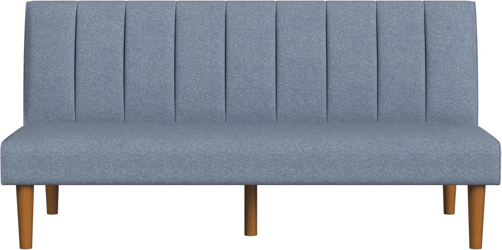Blue Upholstered Convertible Futon Sofa Bed Dormitory