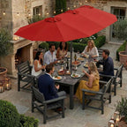 13Ft Patio Umbrella Red Weatherproof Reinforced Rib