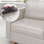 Faux Leather Modular Sectional Sleeper Sofa Storage