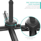 10 Ft Solar LED Cantilever Patio Umbrella With 360 Degree Rotation And Easy Tilt Offset Hanging Design Cross Base