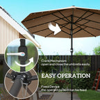 14.4Ft Double Sided Outdoor Umbrella With Lighting
