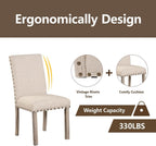 Rustic Dining Table Set Six NailheadAccents Chairs