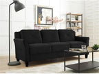 Two Piece Polyester Microfiber Upholstered Sofa Set With 78 Inch Wide Sofa And 56 Inch Wide Loveseat In Black