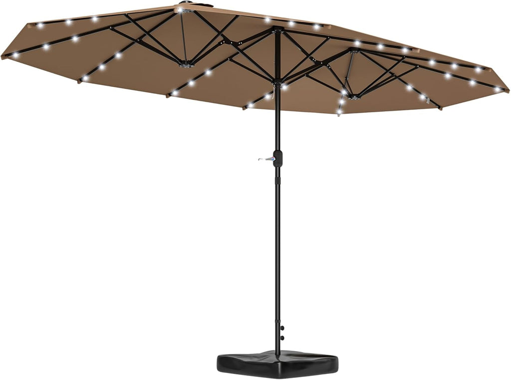 14.4Ft Double Sided Outdoor Umbrella With Lighting