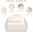 Multifunctional Sleeper Sofa Bed Single Size Beige