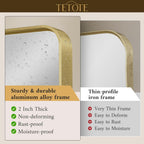40 By 30 Inch Brushed Brass Bathroom Mirror Wall Mounted