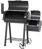 Offset Barrel Smoker Charcoal Grill 28Inch Outdoor
