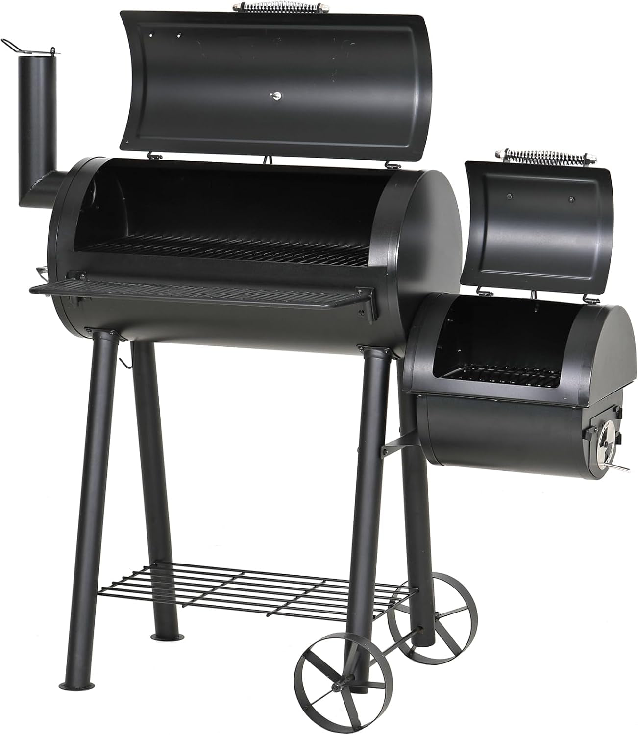 Offset Barrel Smoker Charcoal Grill 28Inch Outdoor