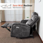 Dark Grey Zero Wall Power Recliner Loveseat With USB Ports