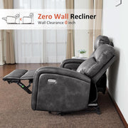 Dark Grey Zero Wall Power Recliner Loveseat With USB Ports