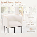 27 Inch Counter Height Bar Stools Set Of 2 With Backrest And Armrests Beige Linen Upholstery Black Metal Frames