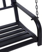 Modern Farmhouse Antique Black 2-Person Metal Outdoor Hanging Porch Swing
