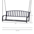 Modern Farmhouse Antique Black 2-Person Metal Outdoor Hanging Porch Swing