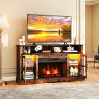 Fireplace TV Stand with Remote Controls and Thermostat for TVs Up to 50 Inch-Black