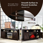 59 Inch TV Stand Media Center Console Cabinet with Barn Door for TV's 65 Inch-Black