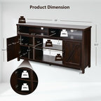 59 Inch TV Stand Media Center Console Cabinet with Barn Door for TV's 65 Inch-Black