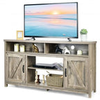 59 Inch TV Stand Media Center Console Cabinet with Barn Door for TV's 65 Inch-Black