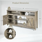 59 Inch TV Stand Media Center Console Cabinet with Barn Door for TV's 65 Inch-Black