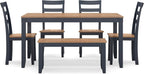 Intercontinental Mango Wood Dining Table Set Cerulean