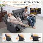 Dark Gray Adjustable Sophisticated Recliner Sofa Ports
