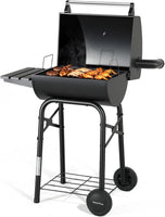 Barrel Charcoal Grill With Weather proofed Side Table