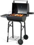 Barrel Charcoal Grill With Weather proofed Side Table