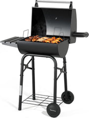 Barrel Charcoal Grill With Weather proofed Side Table