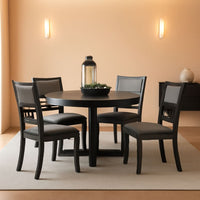 Gray Round Dining Table And Chairs 5 Piece Dining Room Set