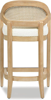 Americana Mid Century Modern 26 Inch Cane Back Counter Stool