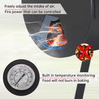 Charcoal Offset Smoker Grill With Stainless Steel Wheels