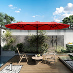 13Ft Patio Umbrella Red Weatherproof Reinforced Rib