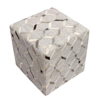 Canvello Galaxy Cowhide & Sari Silk Pouf Ottoman