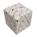 Canvello Galaxy Cowhide & Sari Silk Pouf Ottoman