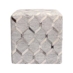 Canvello Galaxy Cowhide & Sari Silk Pouf Ottoman
