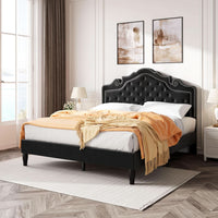 Queen Bed Frame With Adjustable Headboard BlackVelvet