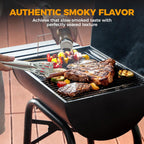 Barrel Charcoal Grill With Weather proofed Side Table
