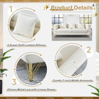 Two Piece Living Room Sofa Set White Teddy Boucle With Loveseat And Three Seater Deep Seat Cushioned Upholstered Sofa
