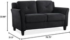 Two Piece Polyester Microfiber Upholstered Sofa Set With 78 Inch Wide Sofa And 56 Inch Wide Loveseat In Black